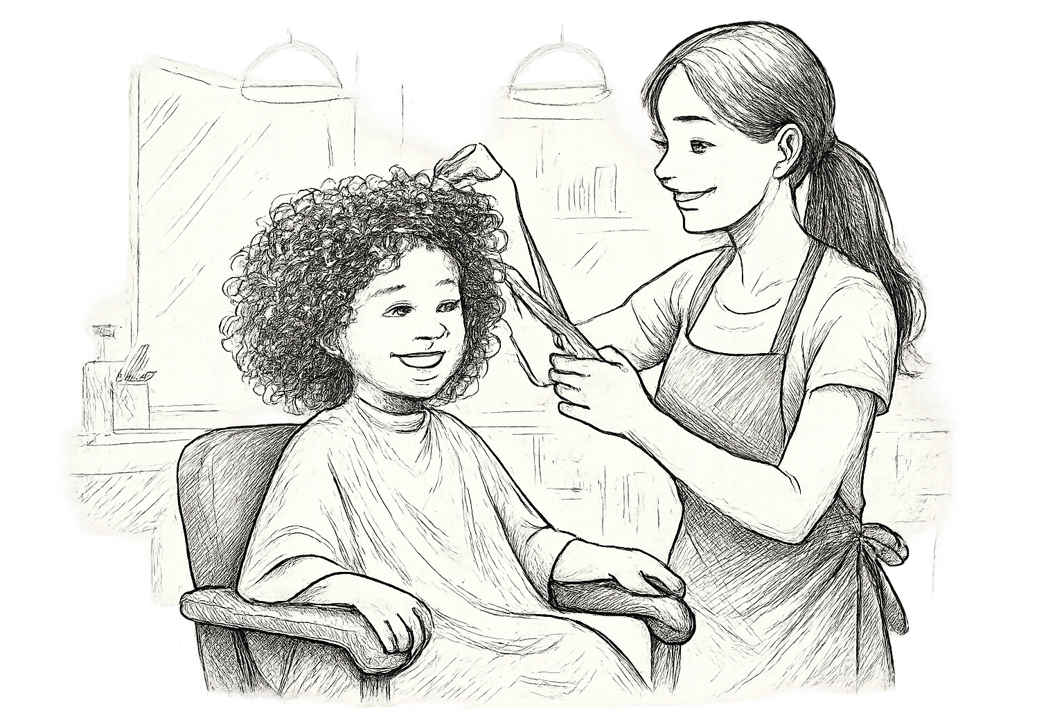 coupe cheveux bouclés fillette