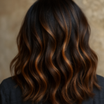 Mèche pour cheveux châtain foncé : les couleurs caramel, miel et noisette pour un balayage naturel et lumineux