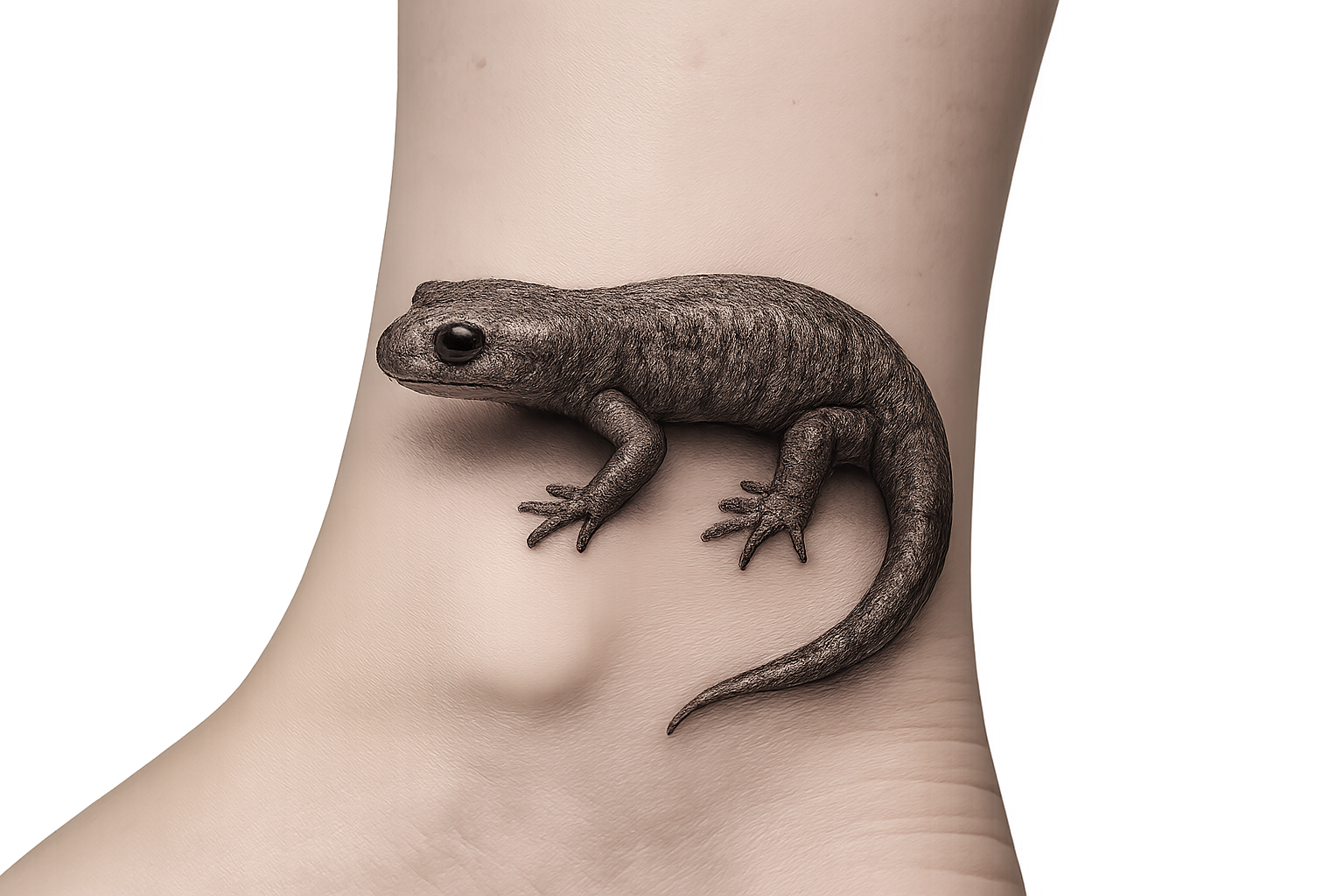 tatouage salamandre cheville